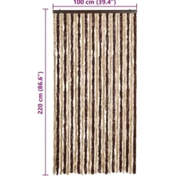 Insektmiddel & Dyreafvisende Middel^Insektgardin i chenille - Beskytter mod insekter | Farve: Beige og lysebrun | Størrelse: 100x220 cm