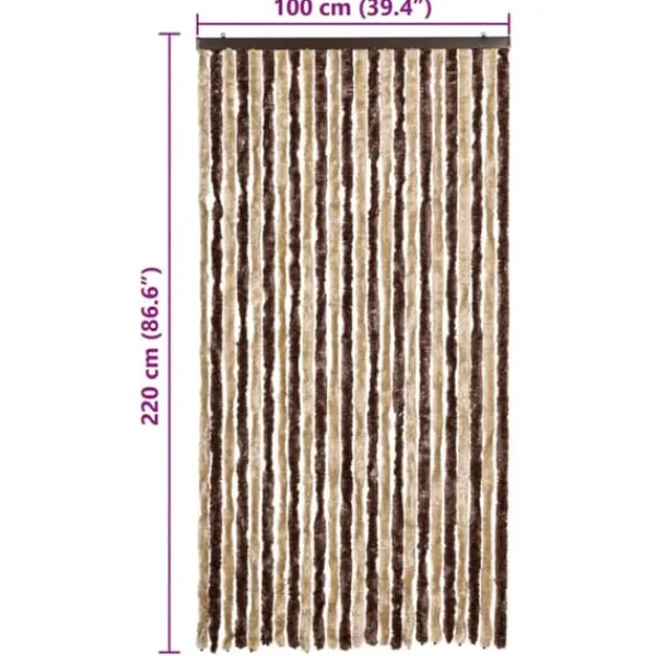 Insektmiddel & Dyreafvisende Middel^Insektgardin i chenille - Beskytter mod insekter | Farve: Beige og lysebrun | Størrelse: 100x220 cm