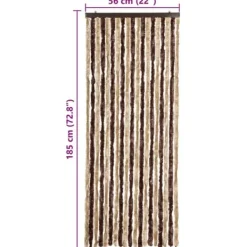 Insektgardin med chenilletråde - Ideelt til campingvogn | Farve: Beige/Lysebrun | Størrelse: 56 x 185 cm Insektmiddel & Dyreafvisende Middel