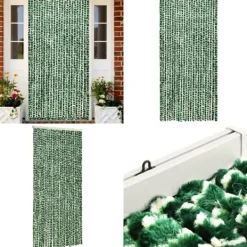 Outlet Insektgardin 100x220 cm chenille grøn og hvid - Insektgardin - Insektgardiner - Home & Living Insektmiddel & Dyreafvisende Middel