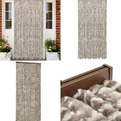 Clearance Insektgardin 100x220 cm chenille gråbrun og hvid - Insektgardin - Insektgardiner - Home & Living Insektmiddel & Dyreafvisende Middel