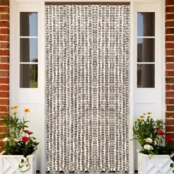 Clearance Insektgardin 100x220 cm chenille gråbrun og hvid - Insektgardin - Insektgardiner - Home & Living Insektmiddel & Dyreafvisende Middel