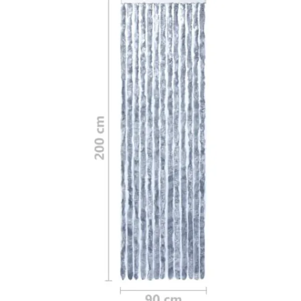 Clearance Insektgardin 90x200 cm chenille sølvfarvet - Insektgardin - Insektgardiner - Home & Living Insektmiddel & Dyreafvisende Middel