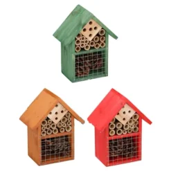 Hot Insekthotel i træ - 16 x 9 x 19 cm Til Fugle & Småvildt