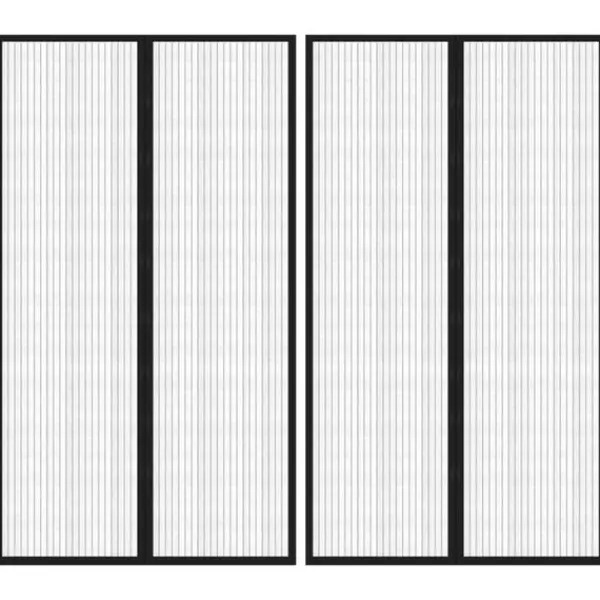 Insektmiddel & Dyreafvisende Middel^Insektnet til dør med magneter - 2 stk. | Farve: Sort | Størrelse: 200x80 cm