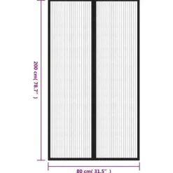 Insektmiddel & Dyreafvisende Middel^Insektnet til dør med magneter - 2 stk. | Farve: Sort | Størrelse: 200x80 cm