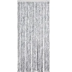 Hot Insektsdraperi med chenillesträngar - Skydda ditt hem mot insekter | Färg: Vit och Grå | Storlek: 90x220 cm Insektmiddel & Dyreafvisende Middel