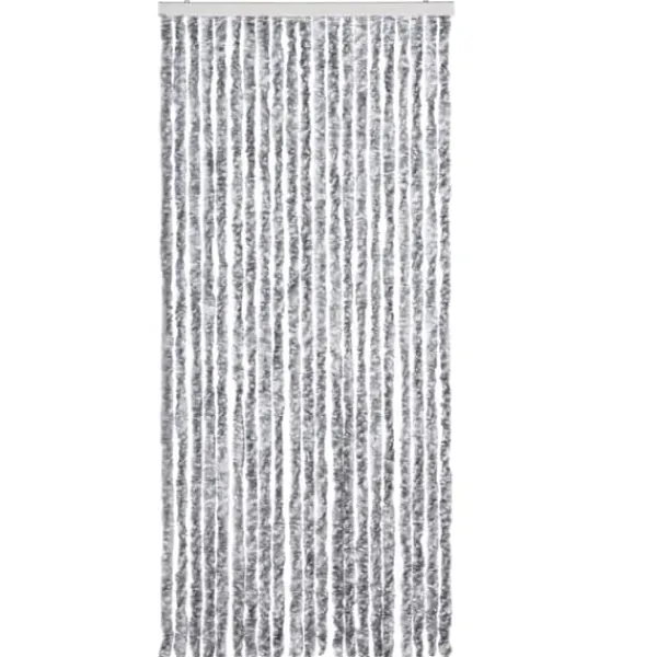 Hot Insektsdraperi med chenillesträngar - Skydda ditt hem mot insekter | Färg: Vit och Grå | Storlek: 90x220 cm Insektmiddel & Dyreafvisende Middel