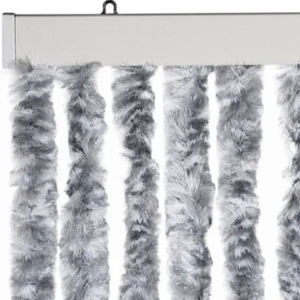 Hot Insektsdraperi med chenillesträngar - Skydda ditt hem mot insekter | Färg: Vit och Grå | Storlek: 90x220 cm Insektmiddel & Dyreafvisende Middel
