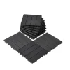 Havedekorationer^Interlocking Deck Fliser 10-Pak, 30x30 cm, Mørkegrå Plast til Terrasse, Holdbar og Vejrbestandig.