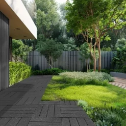Havedekorationer^Interlocking Deck Fliser 10-Pak, 30x30 cm, Mørkegrå Plast til Terrasse, Holdbar og Vejrbestandig.