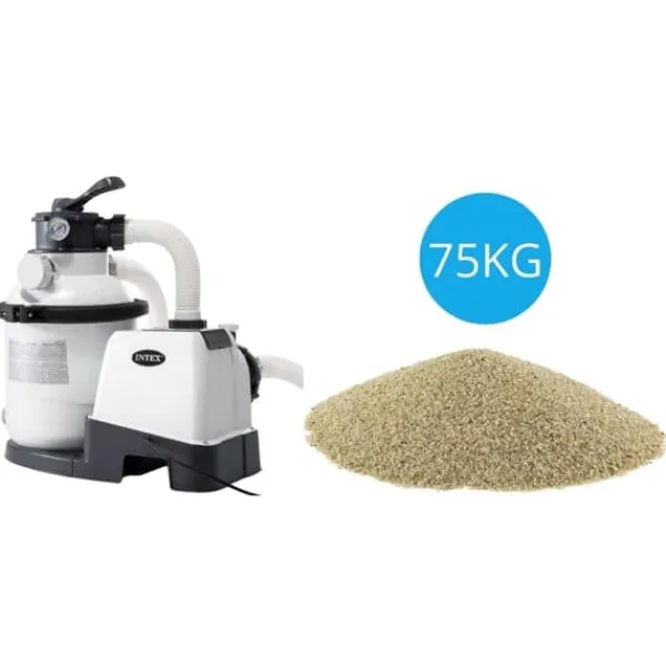 Hot Intex - Sandfilterpumpe 5700 L/u & Filterzand 75 kg Pool- & Spatilbehør
