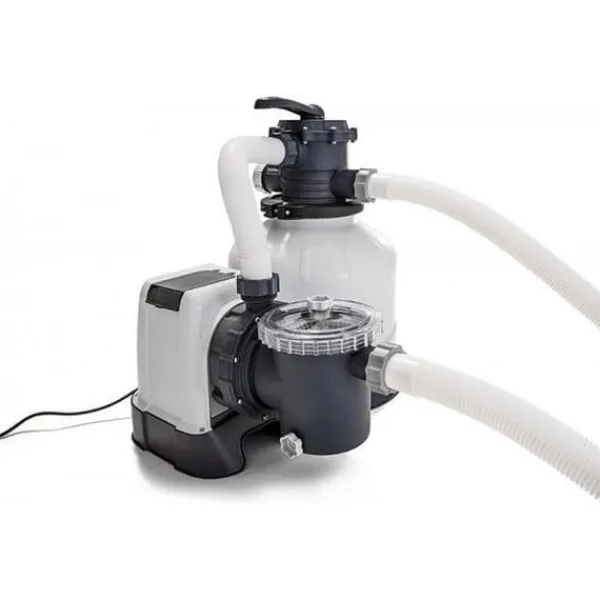 Pool- & Spatilbehør^Intex - Sandfilterpumpe 10500 L/u & Filterzand 50 kg &WAYS Scruborstel