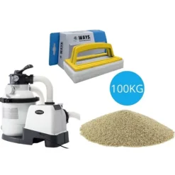Clearance Intex - Sandfilterpumpe 5700 L/u & Filterzand 100 kg &WAYS Scruborstel Pool- & Spatilbehør
