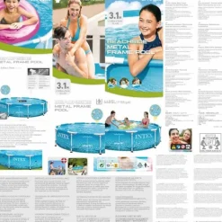 Pooler^INTEX Beachside Metal Frame pool 305x76 cm