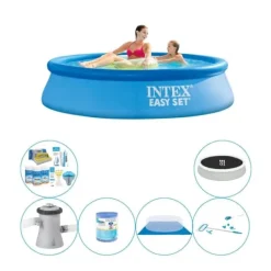 Pooler^Intex Easy Set Rundt 244x61 cm - Kombineret poolsæt
