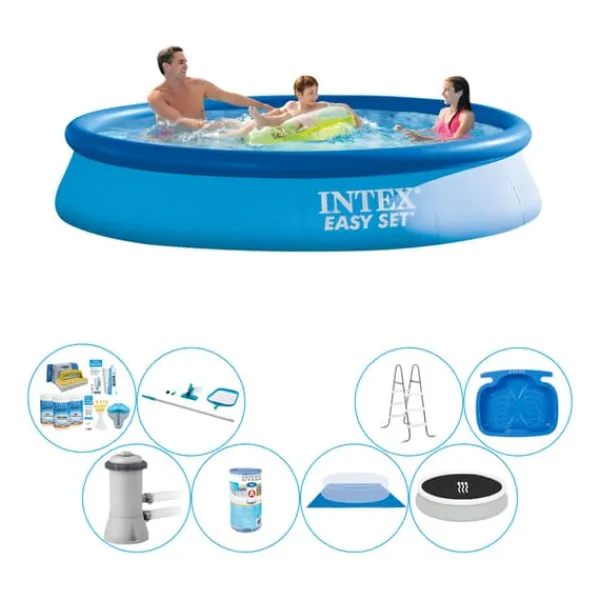 Pooler^Intex Easy Set Rundt 366x76 cm - Deluxe Pool Sæt