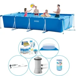 Outlet Intex Frame Pool Rektangulær 450x220x84 cm - 6 stk - Pool med tilbehør Pooler
