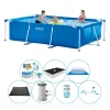 Pooler^Intex Frame Pool Rektangulær 300x200x75 cm - Alt i 1 poolsæt