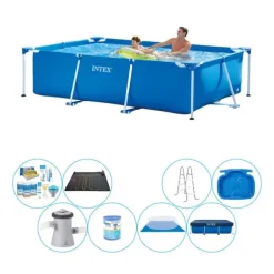 Sale Intex Frame Pool Rektangulær swimmingpool - 260 x 160 x 65 cm - Indeholder alle nødvendige elementer Pooler