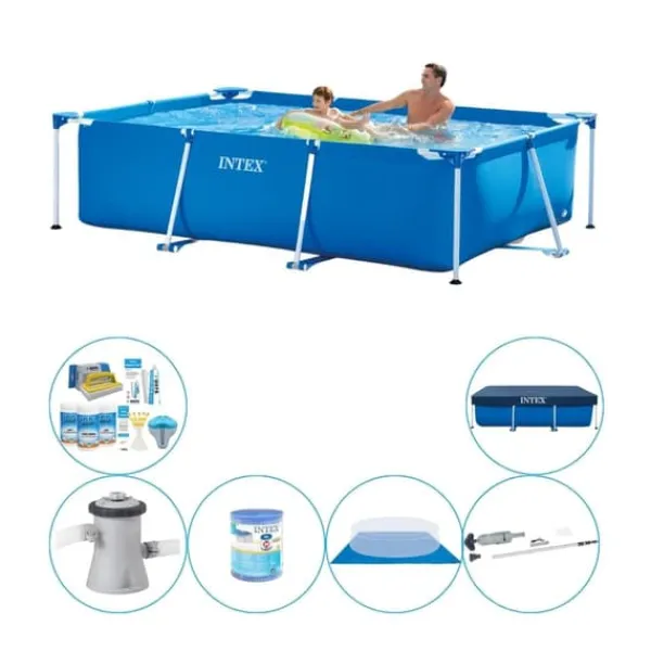 Hot Intex Frame Pool rektangulær swimmingpool - 260 x 160 x 65 cm - Komplet pakke Pooler