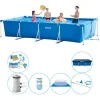 Pooler^Intex Frame Pool Rektangulær swimmingpool - 450x220x84 cm - Indeholder alle nødvendige elementer