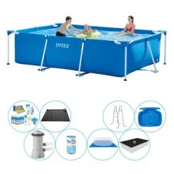 Pooler^Intex Frame Pool Rektangulær 300x200x75 cm - Deluxe Pool Pakke