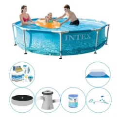 Pooler^Intex Metalramme Rund Strand 305x76 cm - Kombi poolsæt