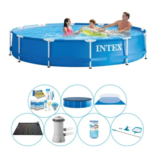 Pooler^Intex Metalramme Rund 366x76 cm - Poolpakke
