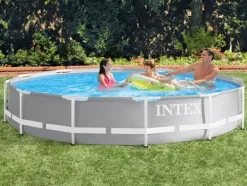 Viking Choice Pooler^Intex overjordisk pool - 366x76cm - filterpumpe & tilbehør - grå