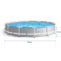 Viking Choice Pooler^Intex overjordisk pool - 366x76cm - filterpumpe & tilbehør - grå