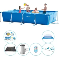 Outlet Intex ramme pool rektangulær 450x220x84 cm - 7 stk - Pool pakke Pooler