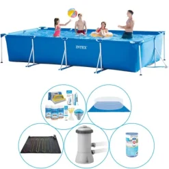 Intex ramme pool rektangulær 450x220x84 cm - 6 styk - Pool plus tilbehør Pooler