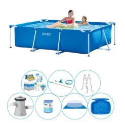 Pooler^Intex ramme pool rektangulært 220x150x60 cm - 8 stk - Pool bundt