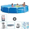 Intex Round Frame Swimming Pool - 366 x 76 cm - Blå - Inklusive Tilbehør CB55 Pooler
