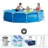 Pooler^Intex Round Frame Swimming Pool - 305 x 76 cm - Blå - Inklusive Tilbehør CB95