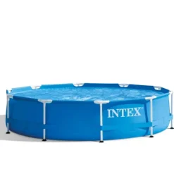 Pooler^Intex Round Frame Swimming Pool - 305 x 76 cm - Blå - Inklusive Tilbehør CB95