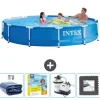 Online Intex Round Frame Swimming Pool - 366 x 76 cm - Blå - Inkluderet tilbehør CB68 Pooler