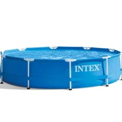 Clearance Intex Round Frame Swimming Pool - 305 x 76 cm - Blå - Inkluderet tilbehør CB59 Pooler