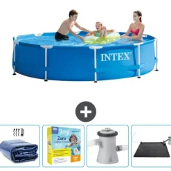Pooler^Intex Round Frame Swimming Pool - 305 x 76 cm - Blå - Inkluderet tilbehør CB11