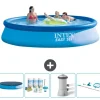 Pooler^Intex rund oppustelig let sæt swimmingpool - 396 x 84 cm - Blå - Inkluderet tilbehør CB7