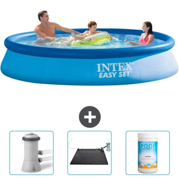 Sale Intex rund oppustelig let sæt swimmingpool - 366 x 76 cm - Blå - Inkluderet tilbehør CB80 Pooler