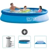 Pooler^Intex rund oppustelig let sæt swimmingpool - 366 x 76 cm - Blå - Inkluderet tilbehør CB76