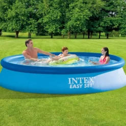 Pooler^Intex rund oppustelig let sæt swimmingpool - 366 x 76 cm - Blå - Inkluderet tilbehør CB76