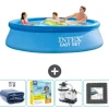 Clearance Intex rund oppustelig let sæt swimmingpool - 305 x 76 cm - Blå - Inkluderet tilbehør CB68 Pooler