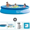 New Intex rund oppustelig let sæt swimmingpool - 366 x 76 cm - Blå - Inkluderet tilbehør CB2 Pooler