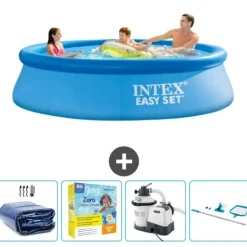 Discount Intex rund oppustelig let sæt swimmingpool - 305 x 76 cm - Blå - Inkluderet tilbehør CB72 Pooler