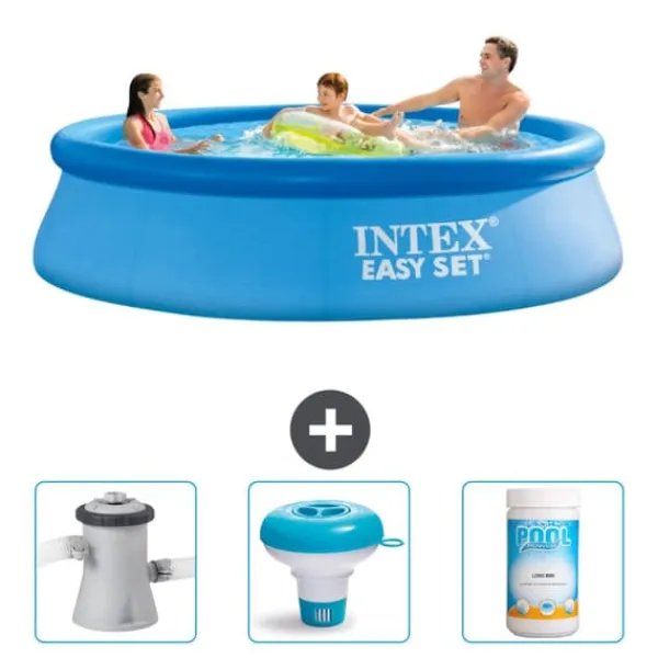Hot Intex rund oppustelig let sæt swimmingpool - 305 x 76 cm - Blå - Inkluderet tilbehør CB77 Pooler