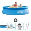 Discount Intex rund oppustelig let sæt swimmingpool - 244 x 61 cm - blå - inkluderet tilbehør CB6 Pooler