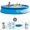 Pooler^Intex rund oppustelig let sæt swimmingpool - 396 x 84 cm - Blå - Inklusive Tilbehør CB87
